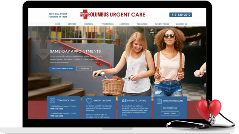 urgent care website design