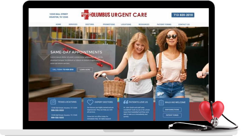 urgent care website design