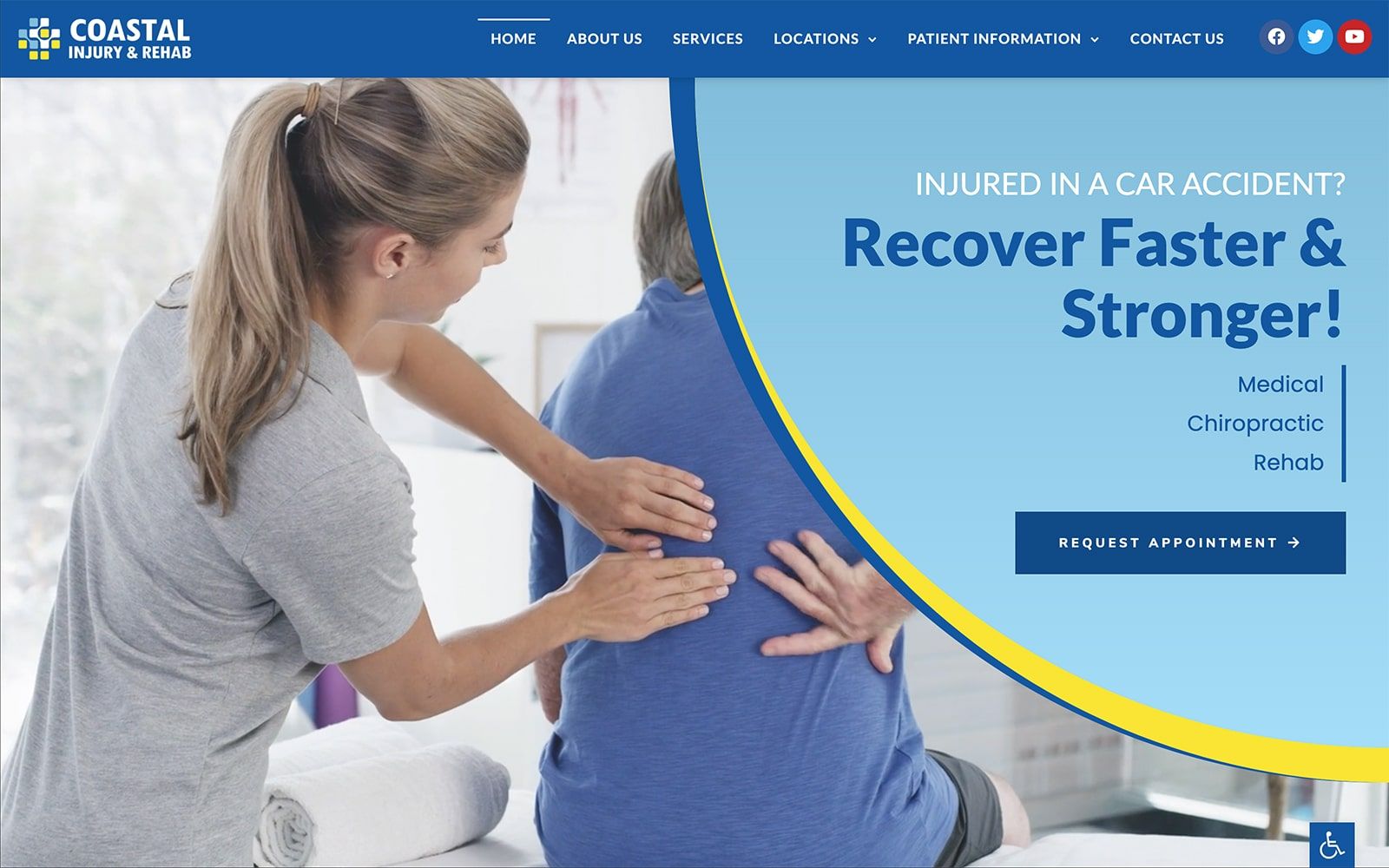 Coastal Injury and Rehab Website Screenshot