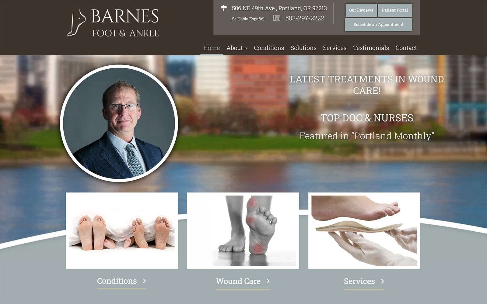 Barnes Foot and Ankle Website Screenshot