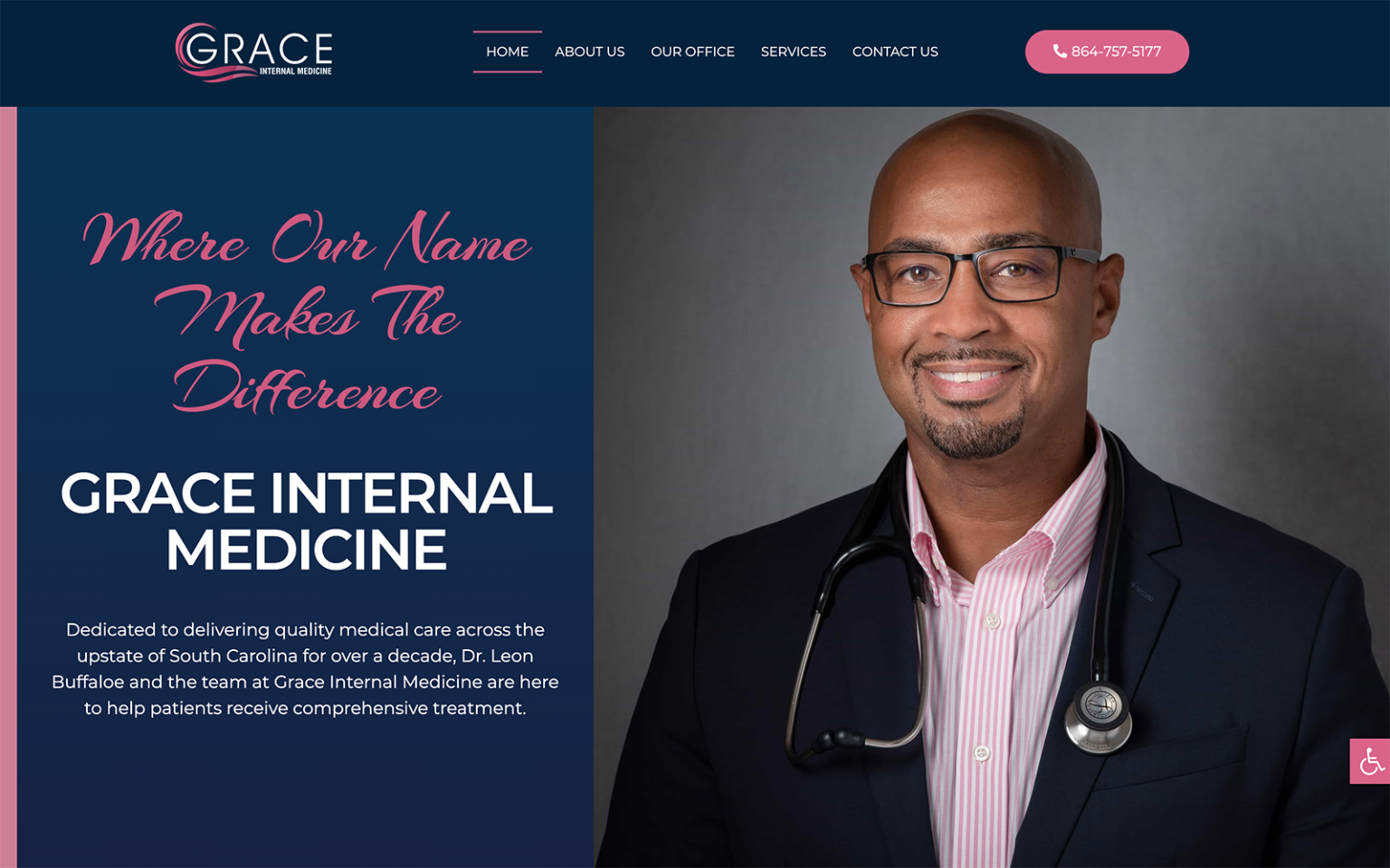 Grace Internal Medicine Website Screenshot