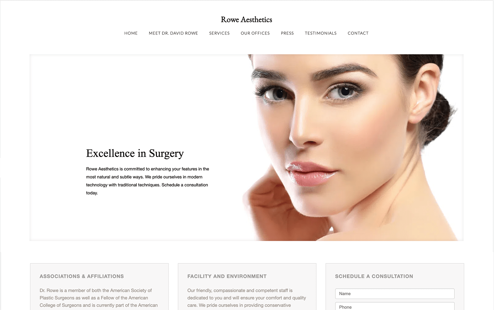 White Minimalist Website with Pretty Woman