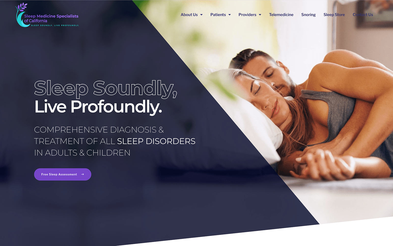 Purple Asymmetrical Website Design