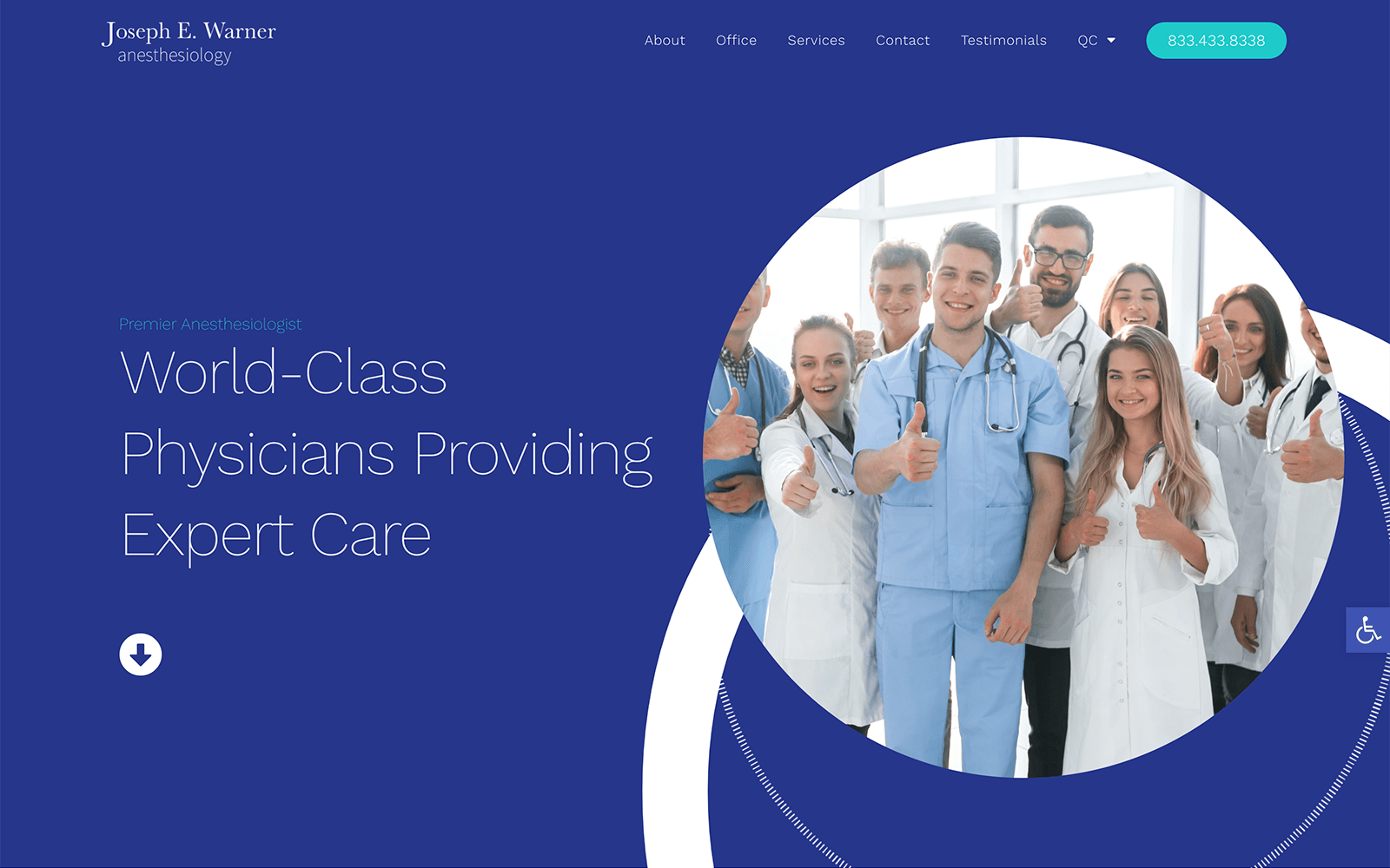 Blue Circular Anesthesiology Website