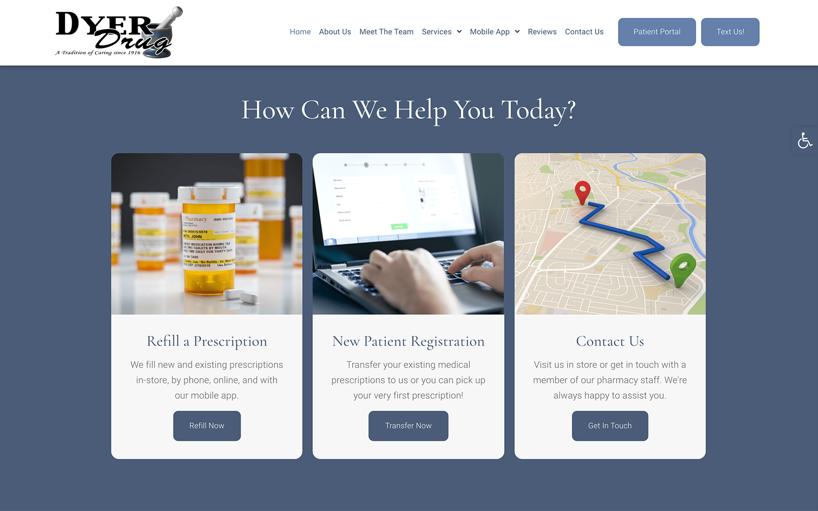 Dyer Drug Company Website Screenshot