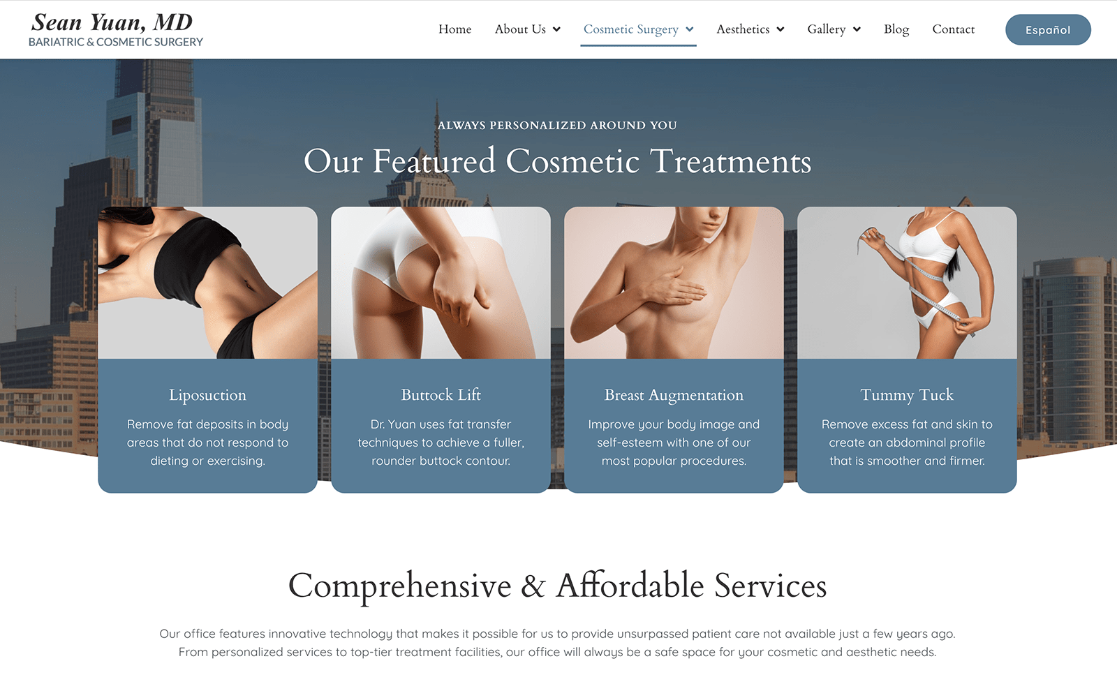 Sean Yuan, MD Website Screenshot