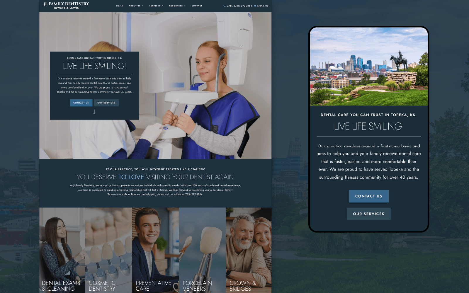 Navy Blue Family Dentistry Website