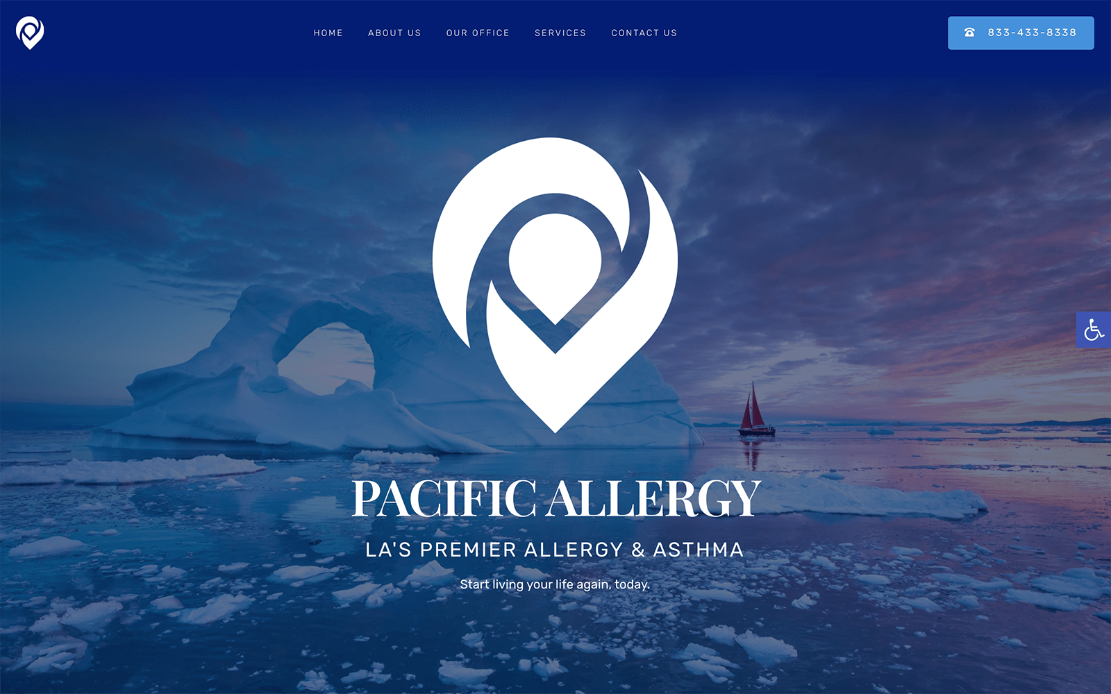 Pacific Allergy BLue Website