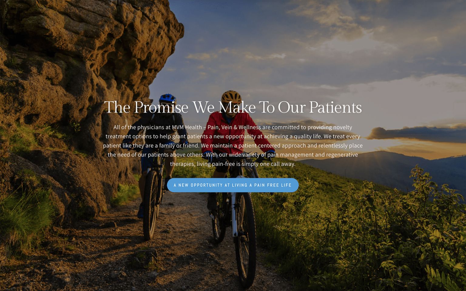 Two Men Biking on Website Screen