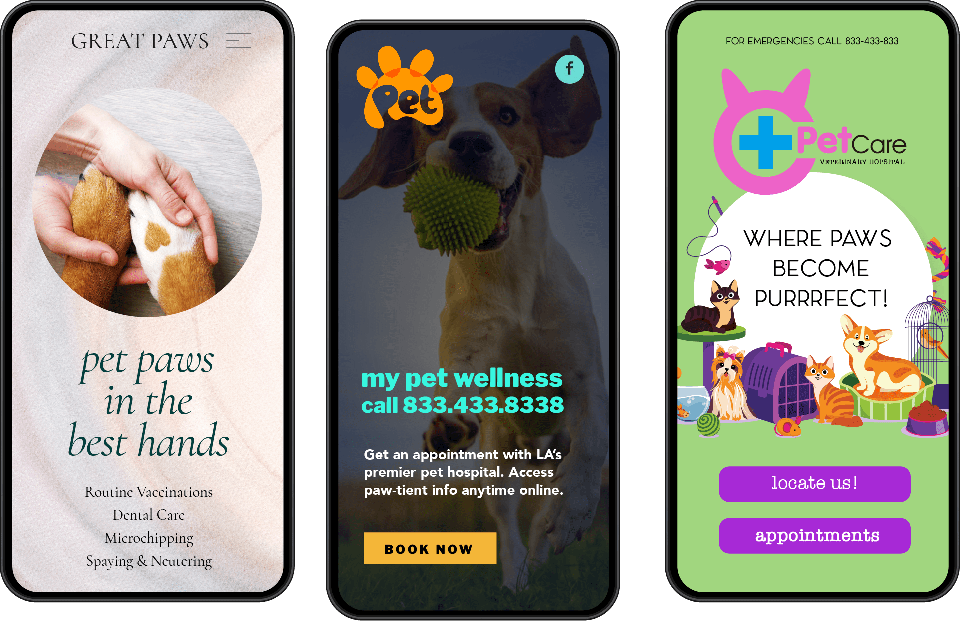 Three Mobile Pet Websites