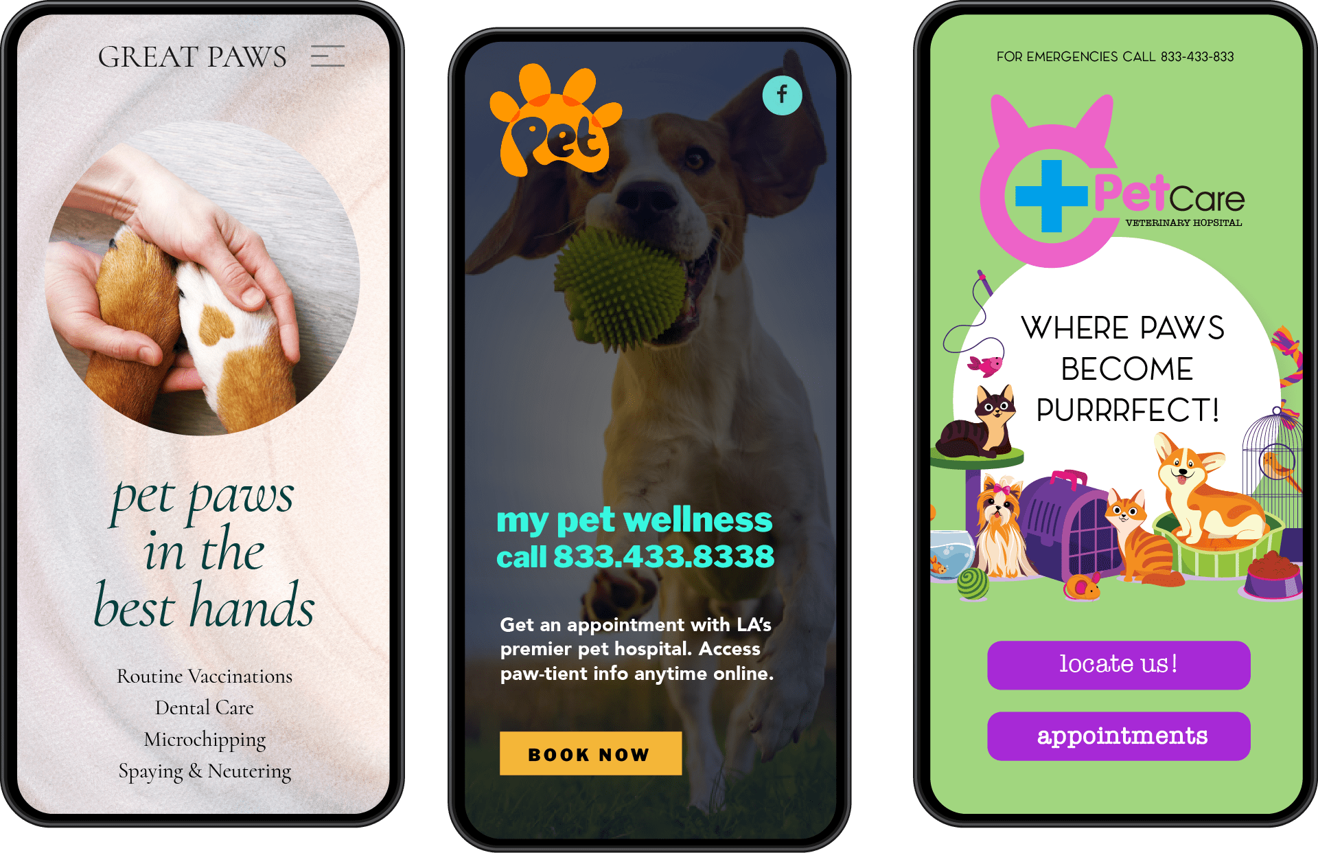 Three Mobile Pet Websites