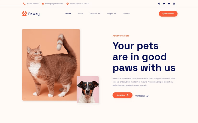 Beige Veterinary Website Sample