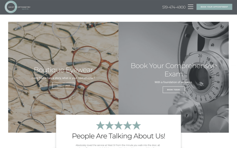 Modern Optometry Website Sample