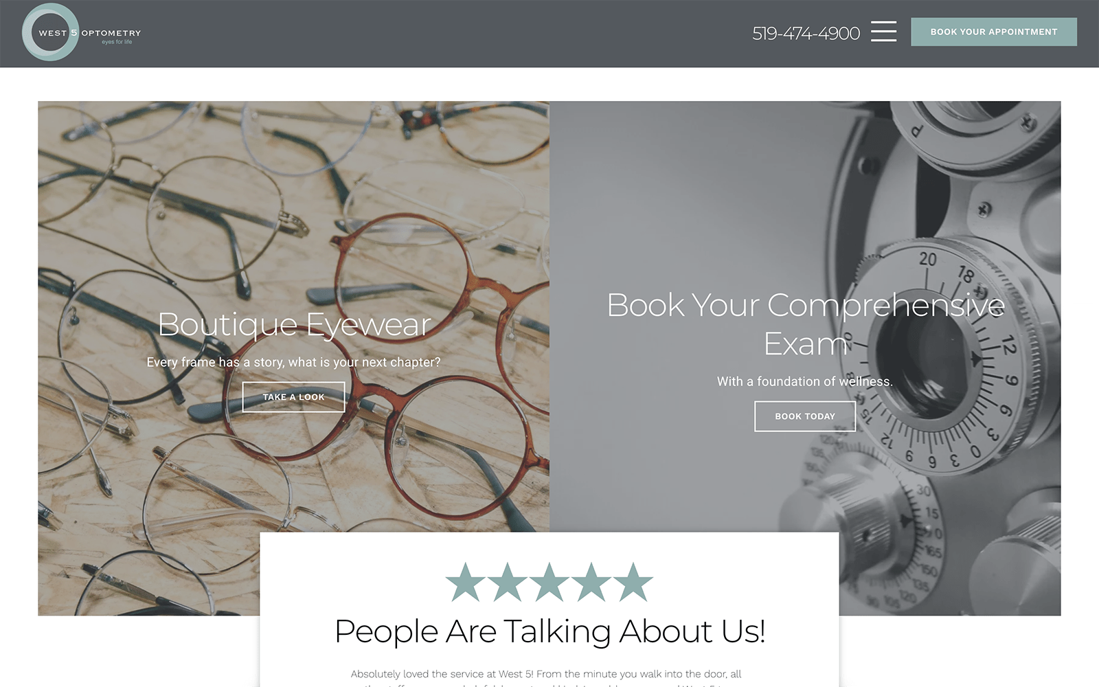 Modern Optometry Website Sample