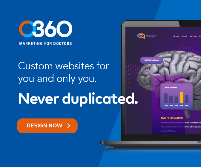 O360 Web Design Ad. Never Duplicated Designs