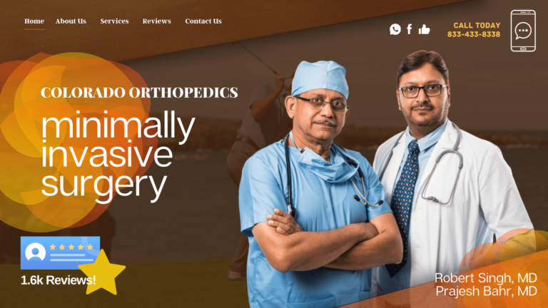Brown website with two surgeons