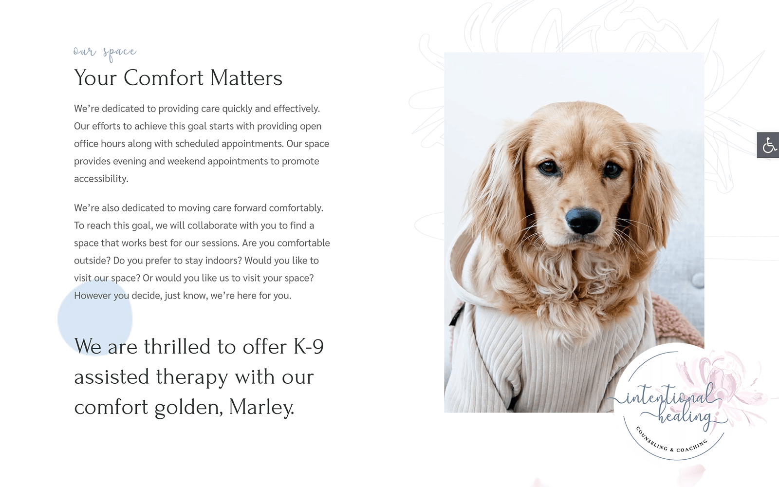 White Website with Puppy Photo
