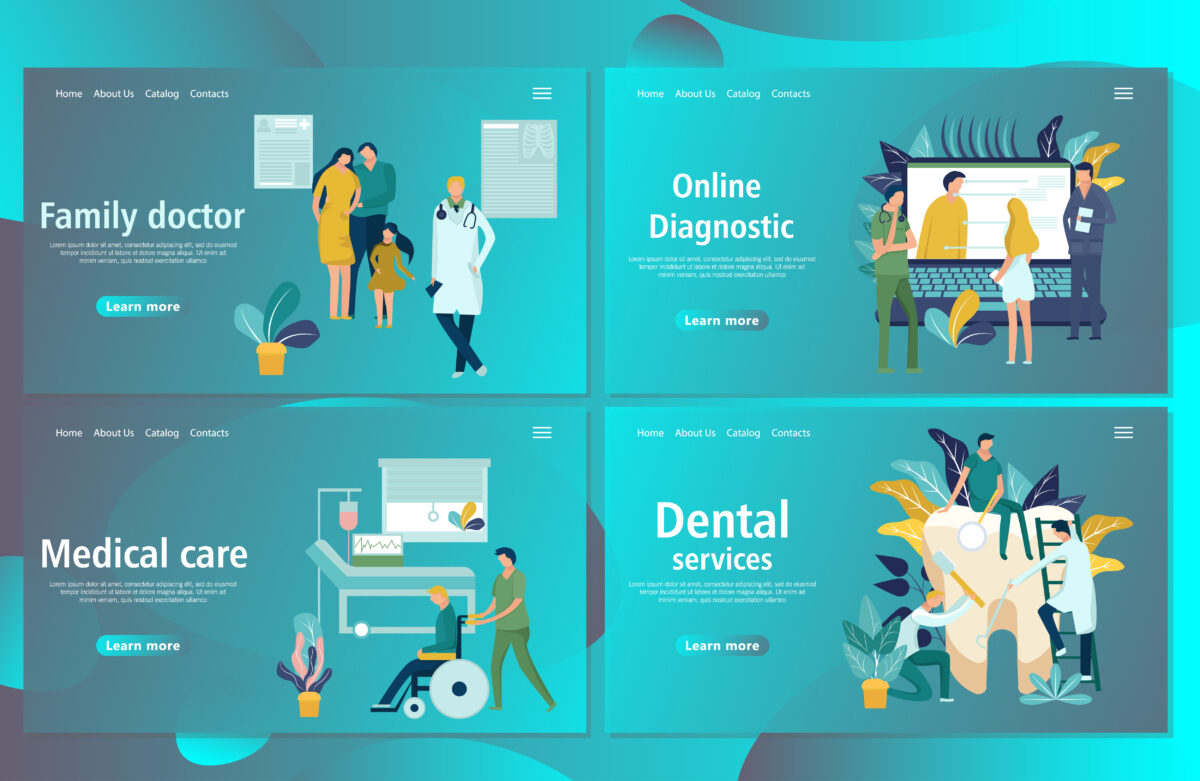 Web,Page,Design,Template,For,Online,Medical,Support,,Health,Care,