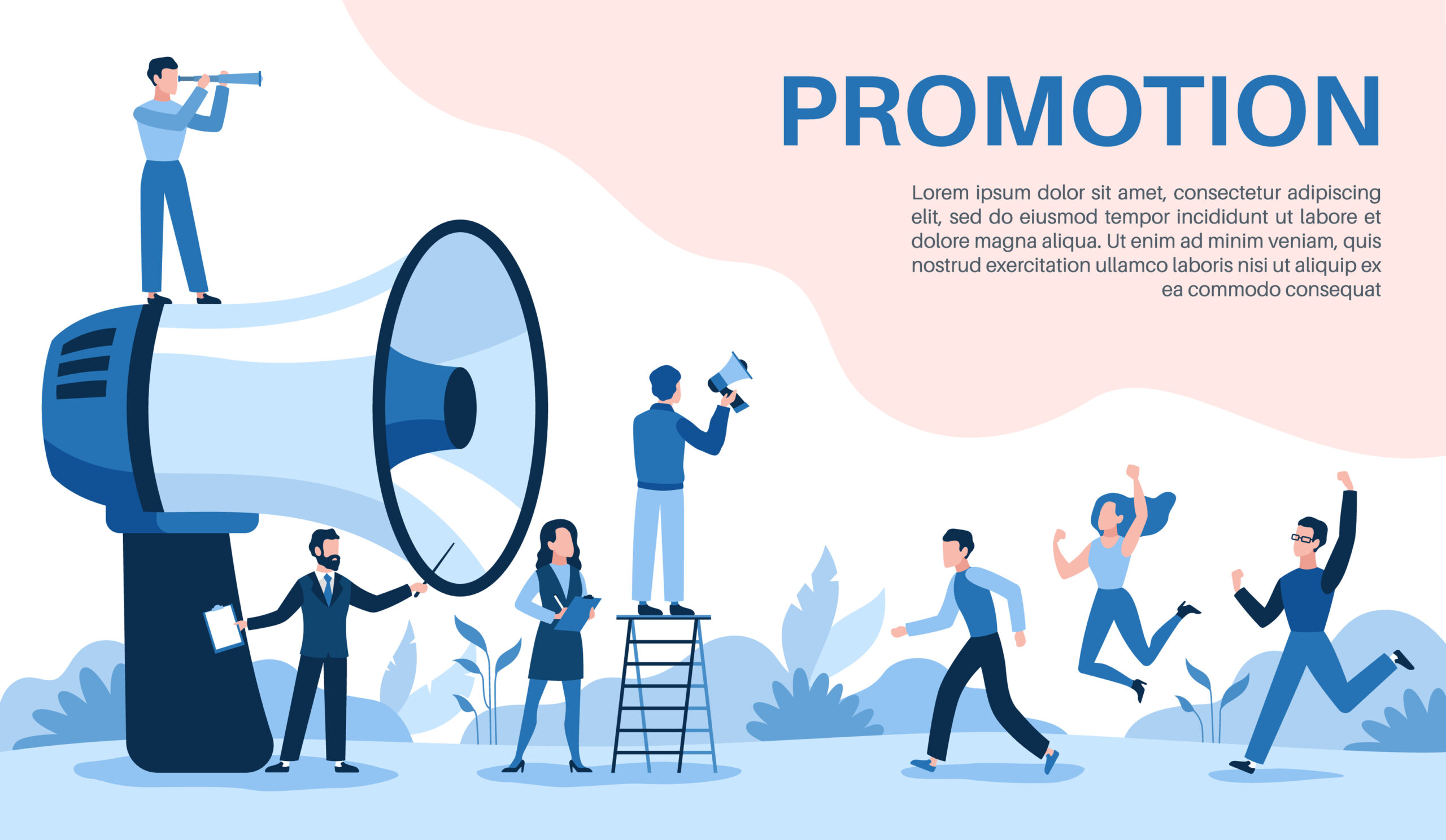 Promotion,With,Megaphone.,Big,Loudspeaker,,Promoter,Speaks,People,,Attracts,Investors