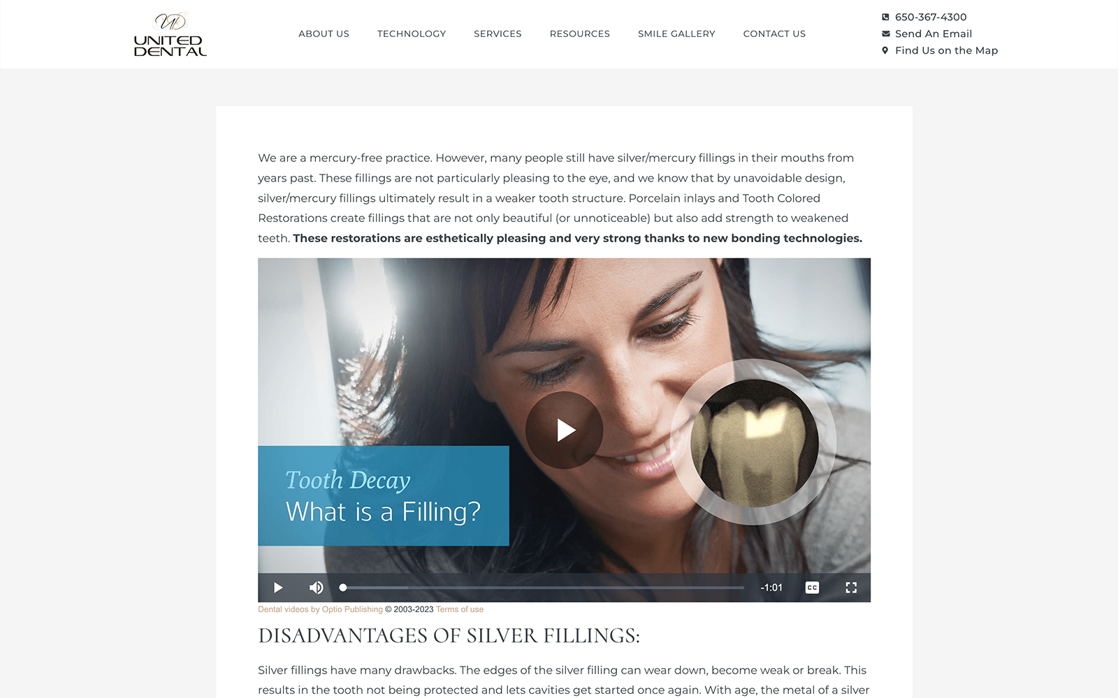 Minimalist Dental Website Showcasing Video