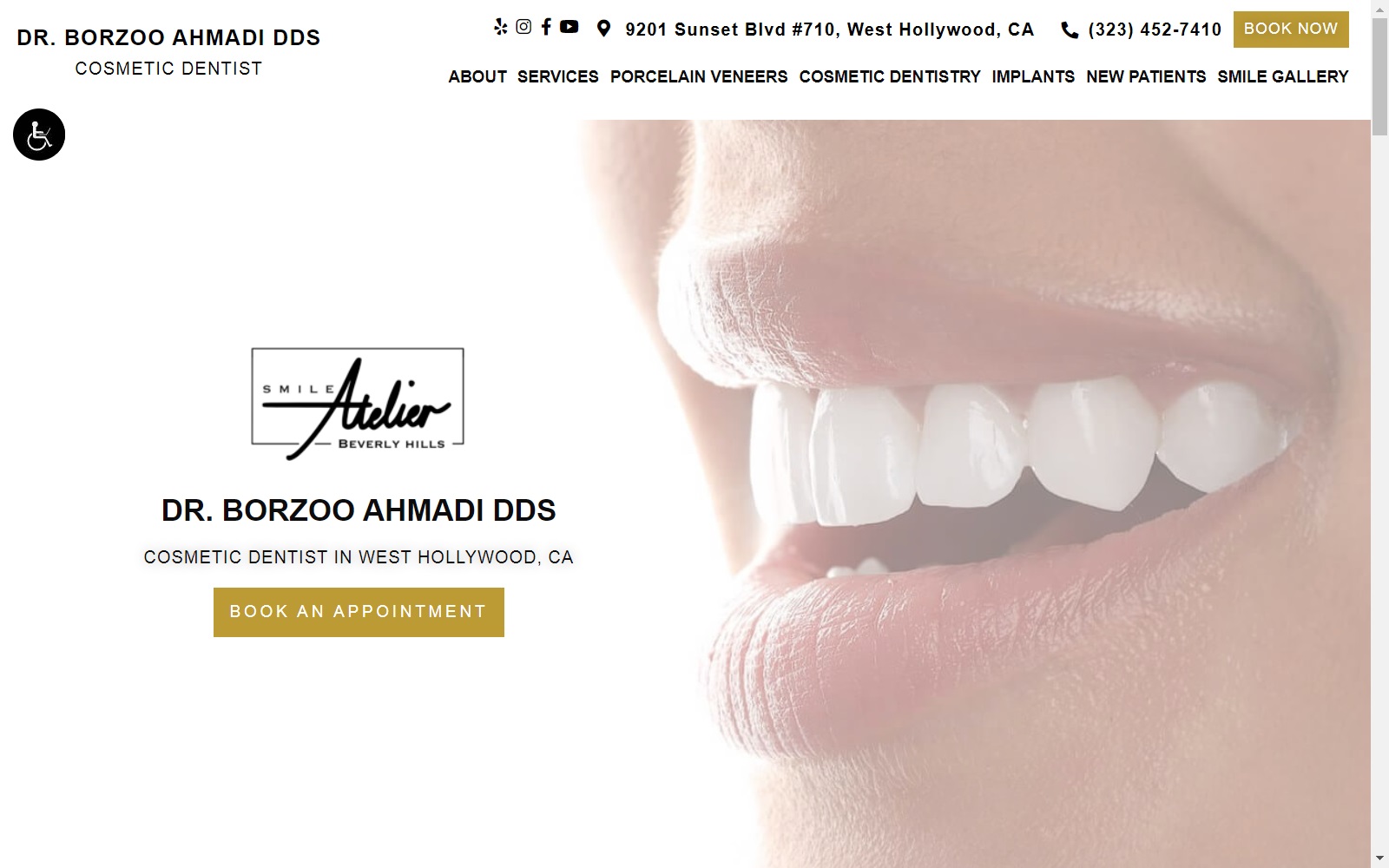labeverlyhillsdentist.com prosthodontist website screenshot