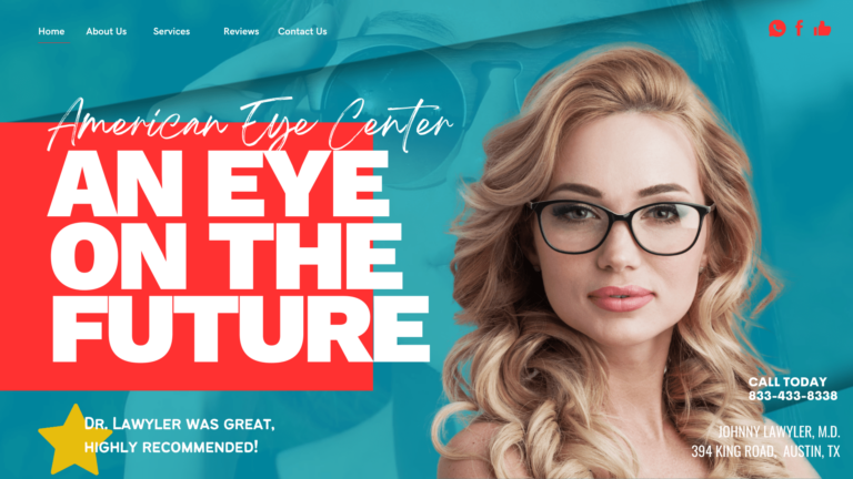 Turquoise and Red Accent Eye Website