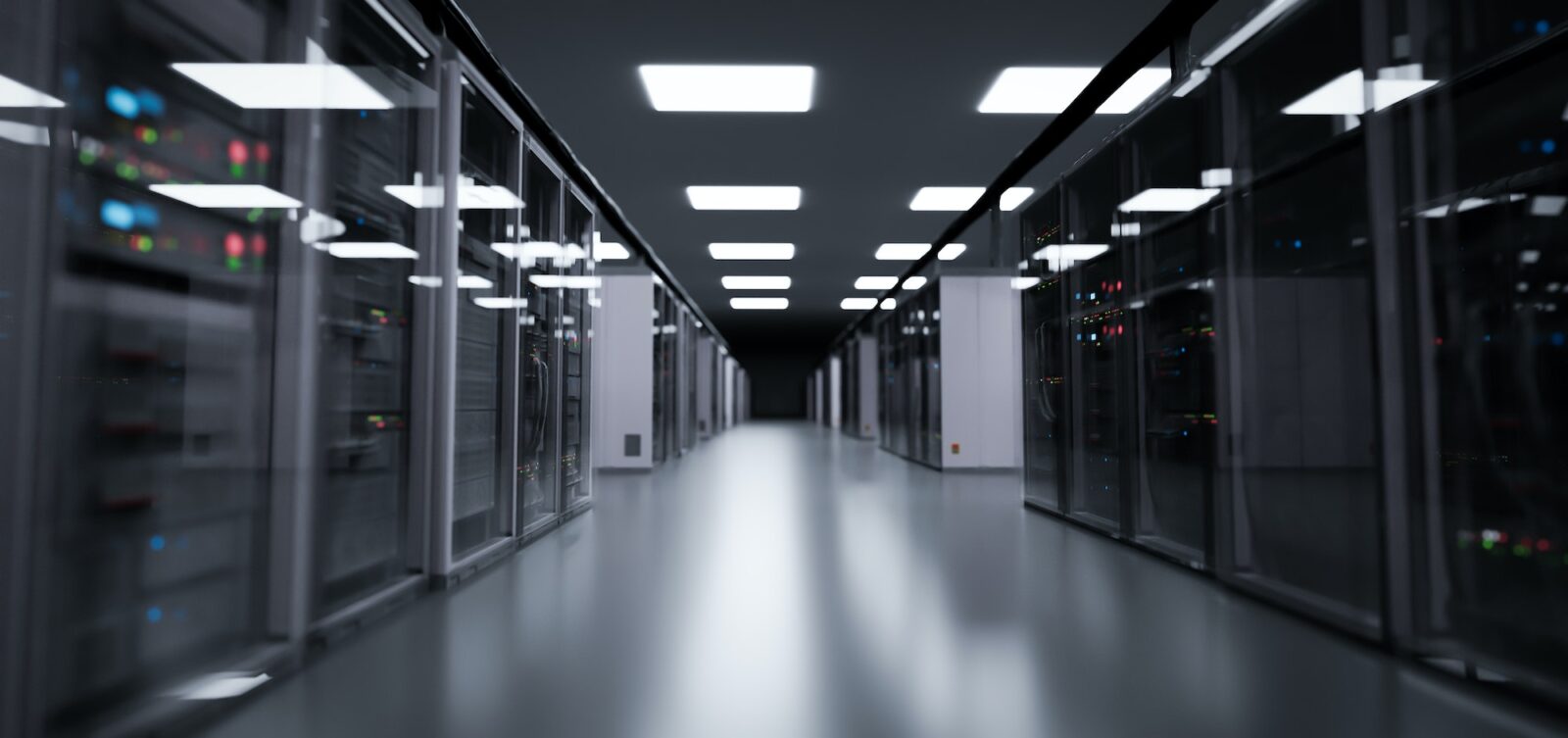 Server Room, Modern Data Center.