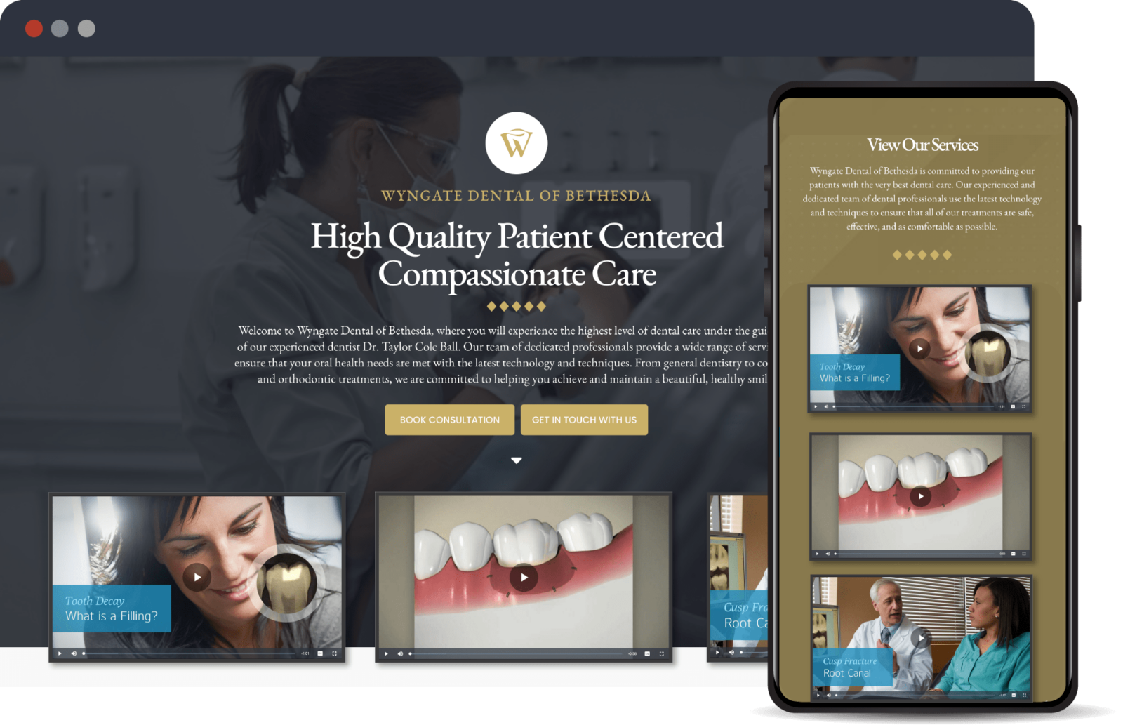 Dental Website Showcasing Videos