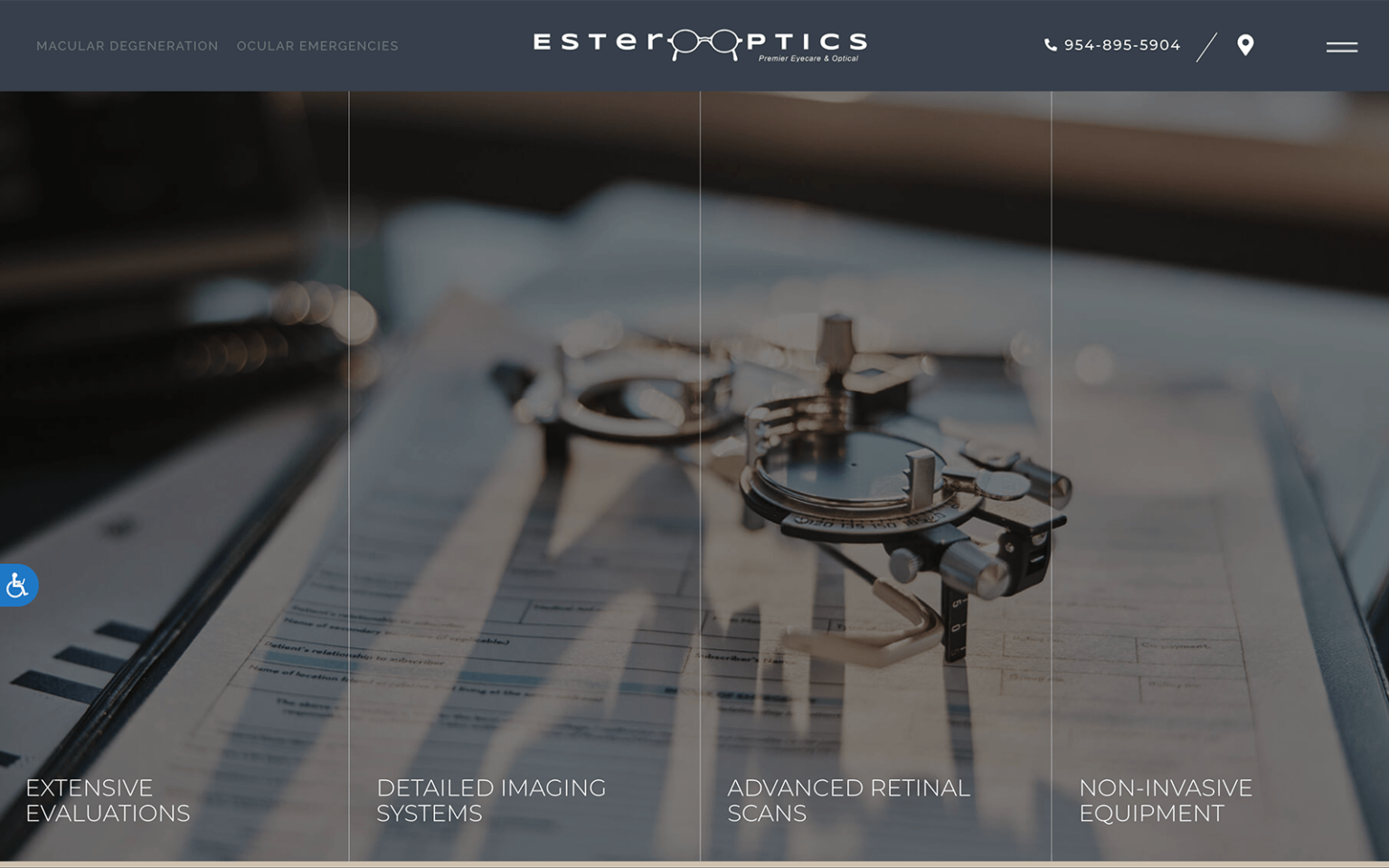 navy blue elegant website screenshot