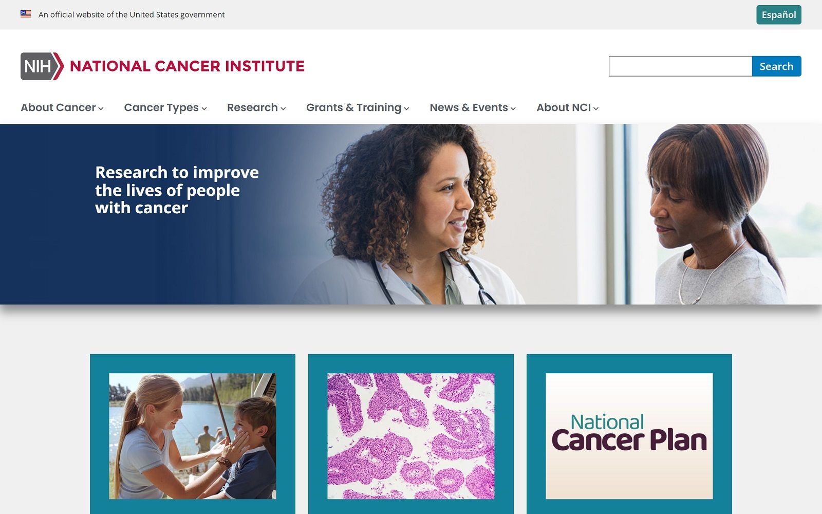Cancer.gov Screenshot