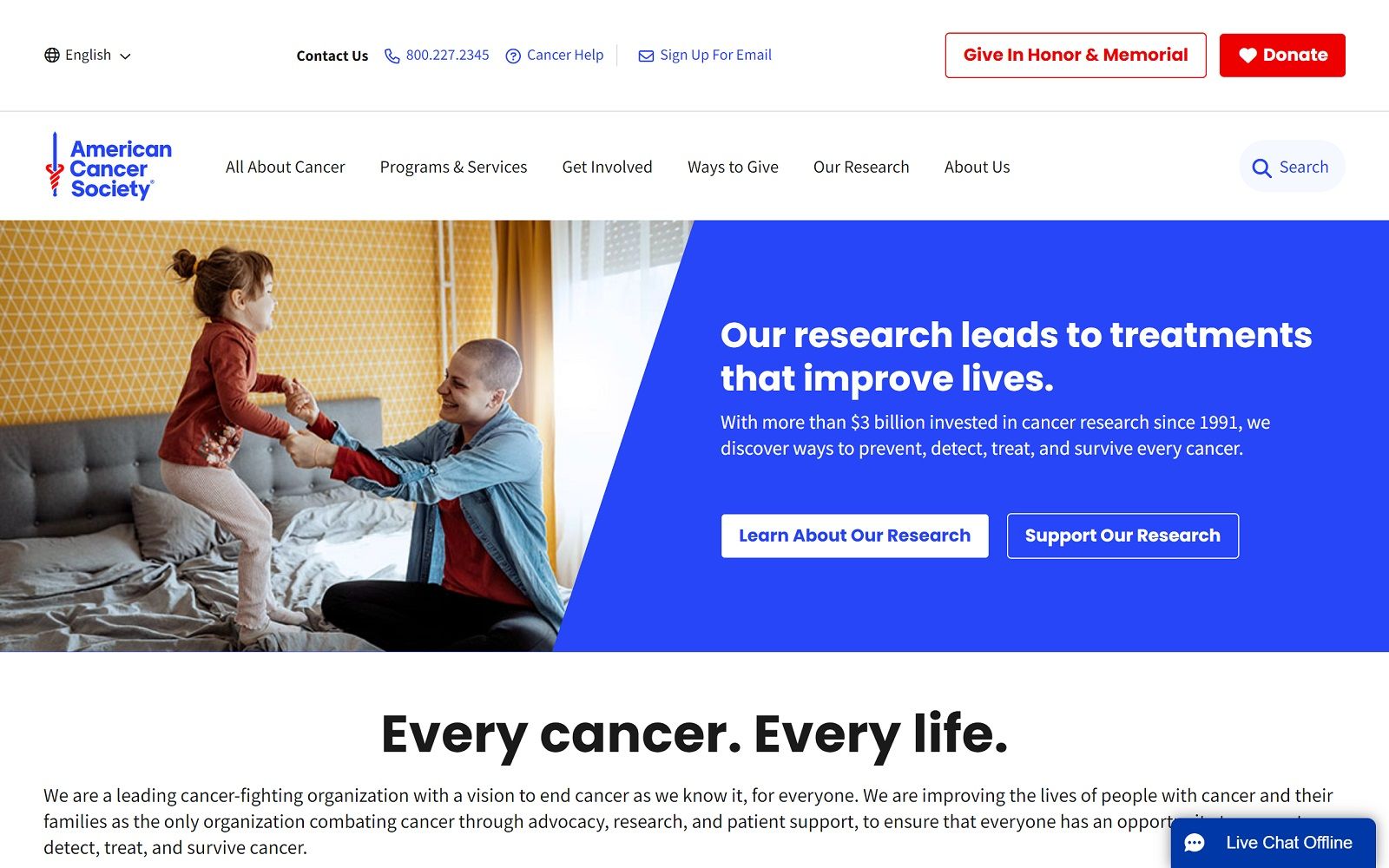 Cancer.org Screenshot