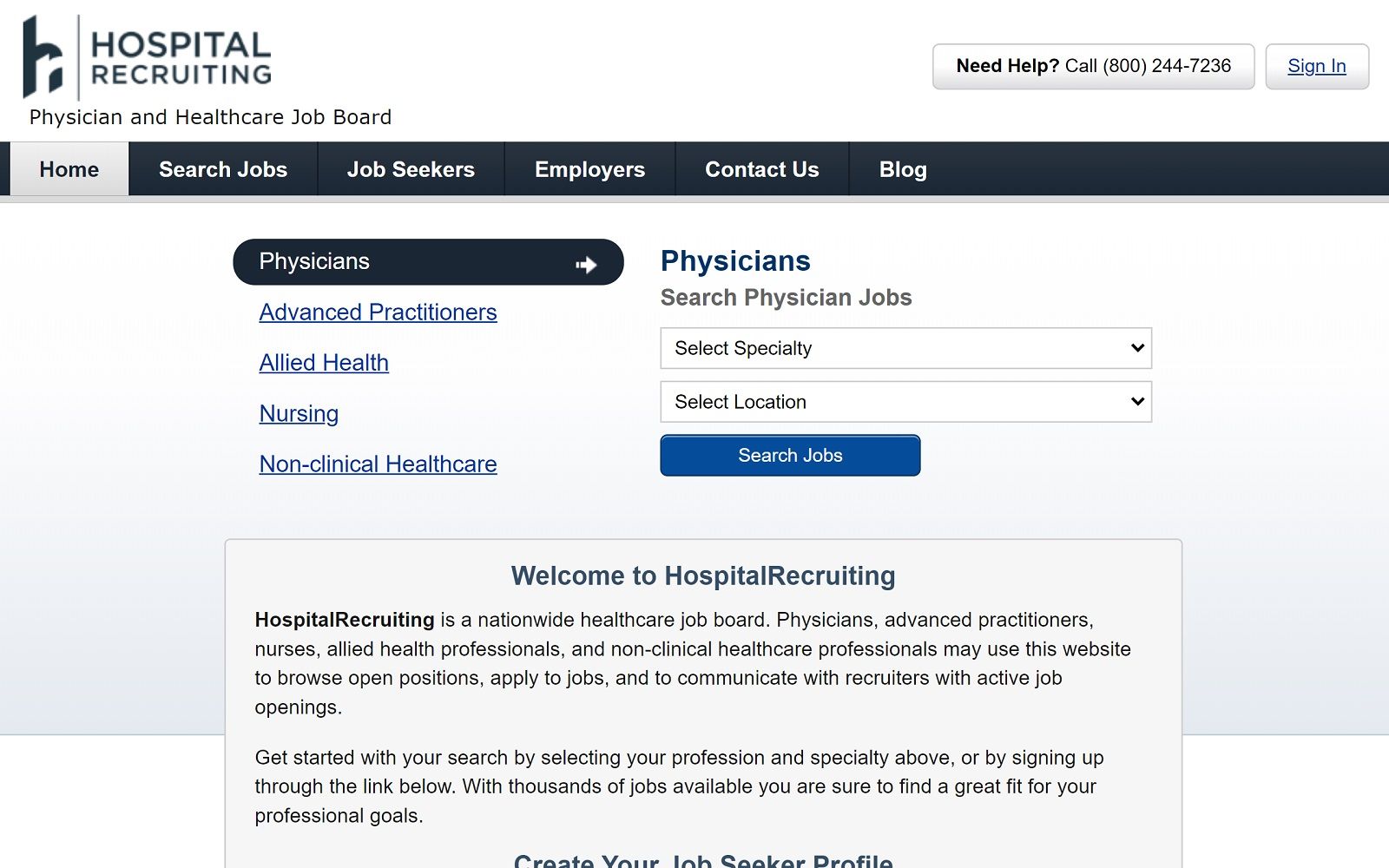 Hospitalrecruiting.com Screenshot