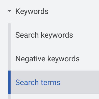 Screenshot Of Keyword Options In Google Ads