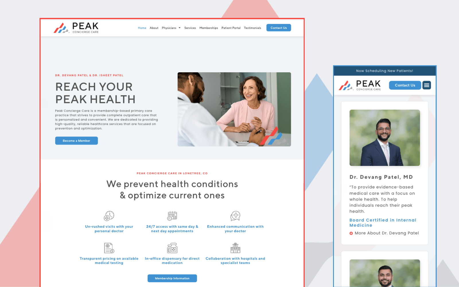 A modern and clean website design for a healthcare company, featuring a blue and white color scheme with easy navigation.