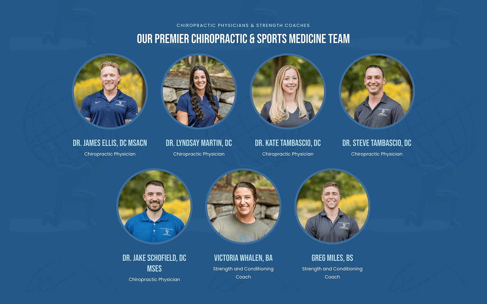 Sports Medicine Website with Dr Thumbnails