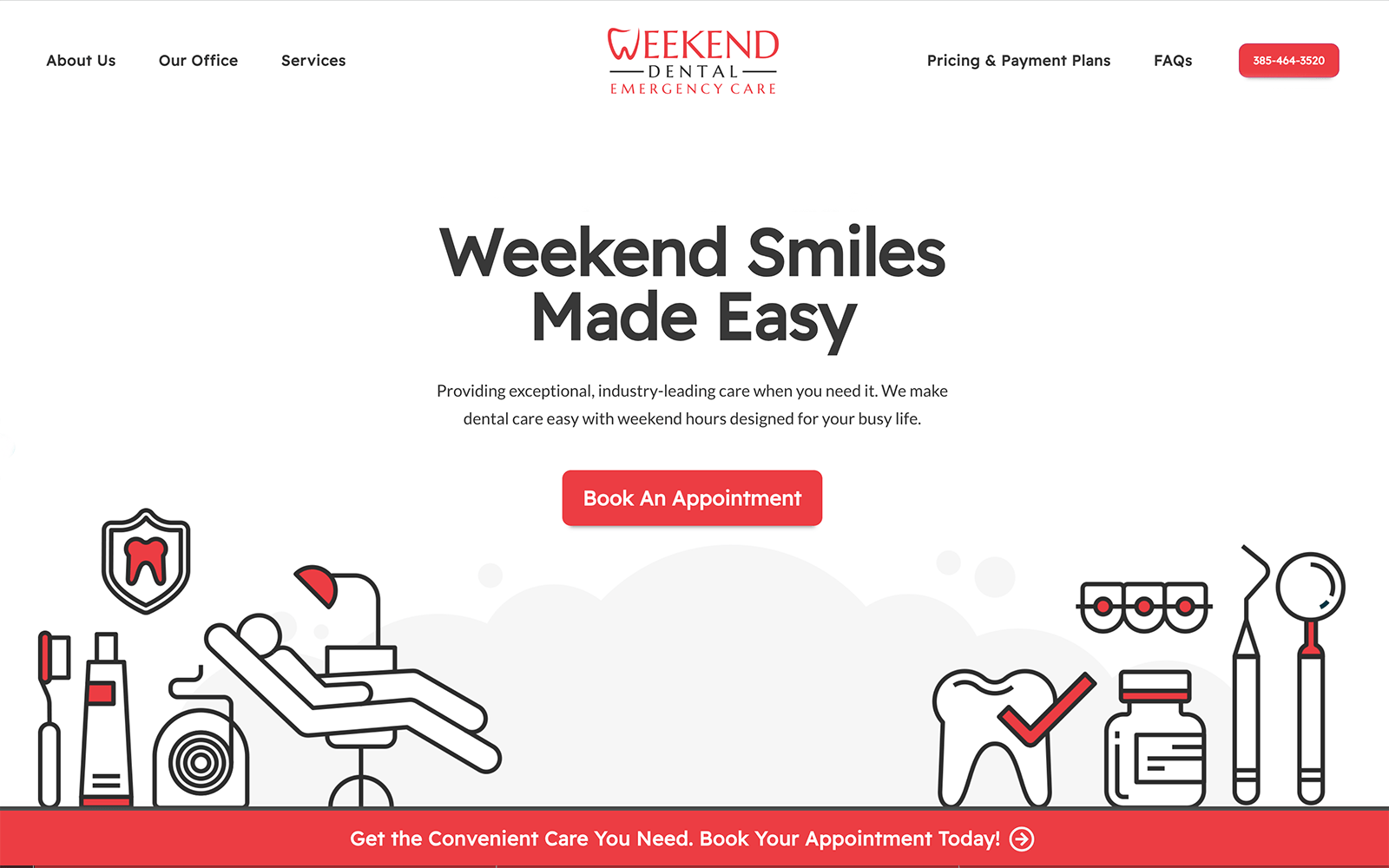 Weekend Emergency Dental website design by O360