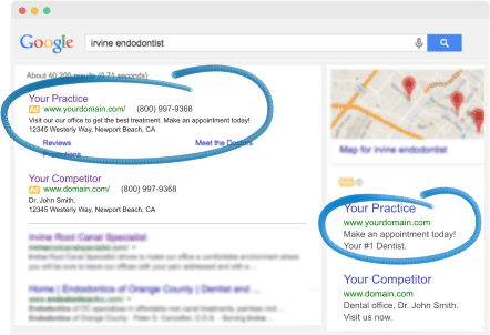 Search Results with circled areas