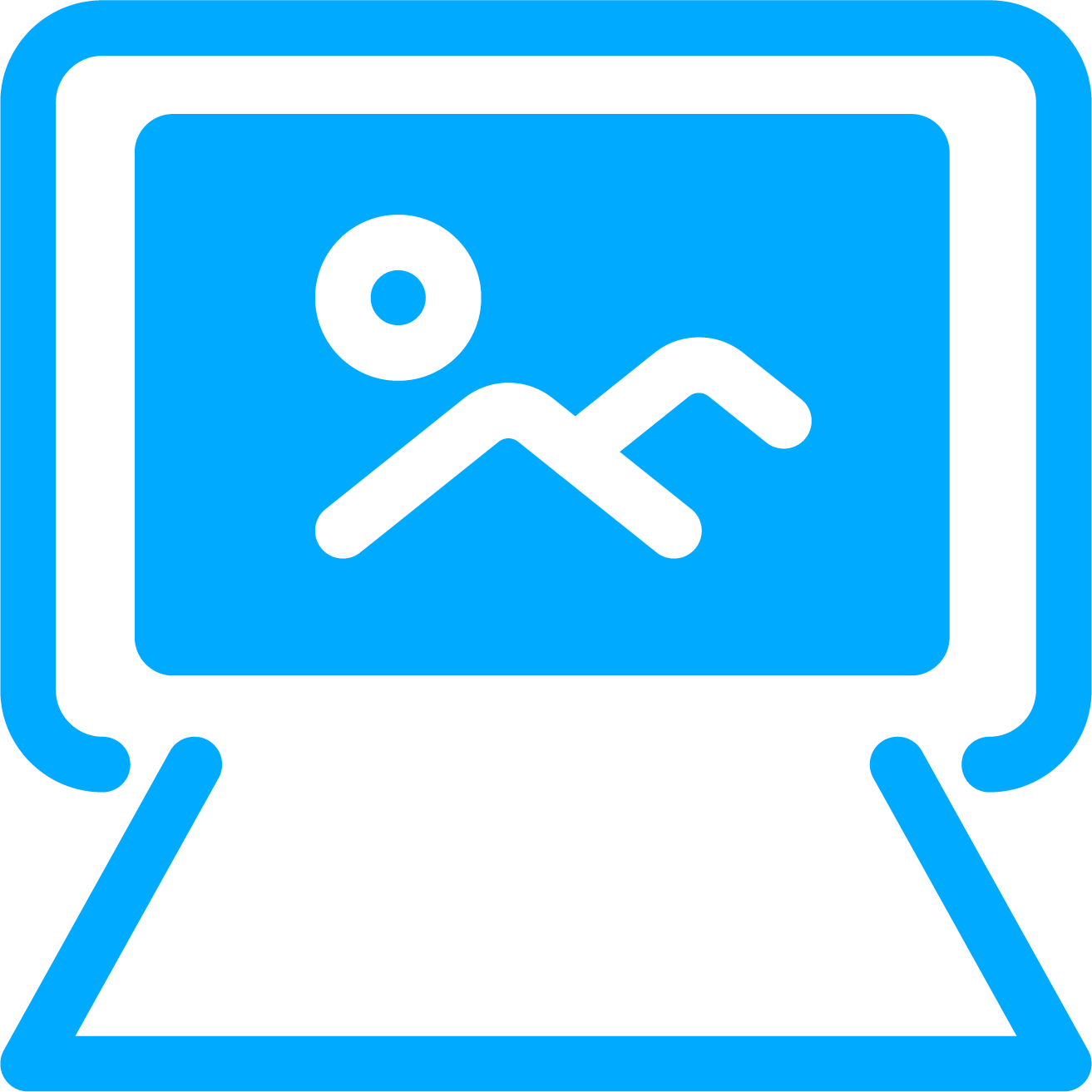 Blue icon representing a custom website