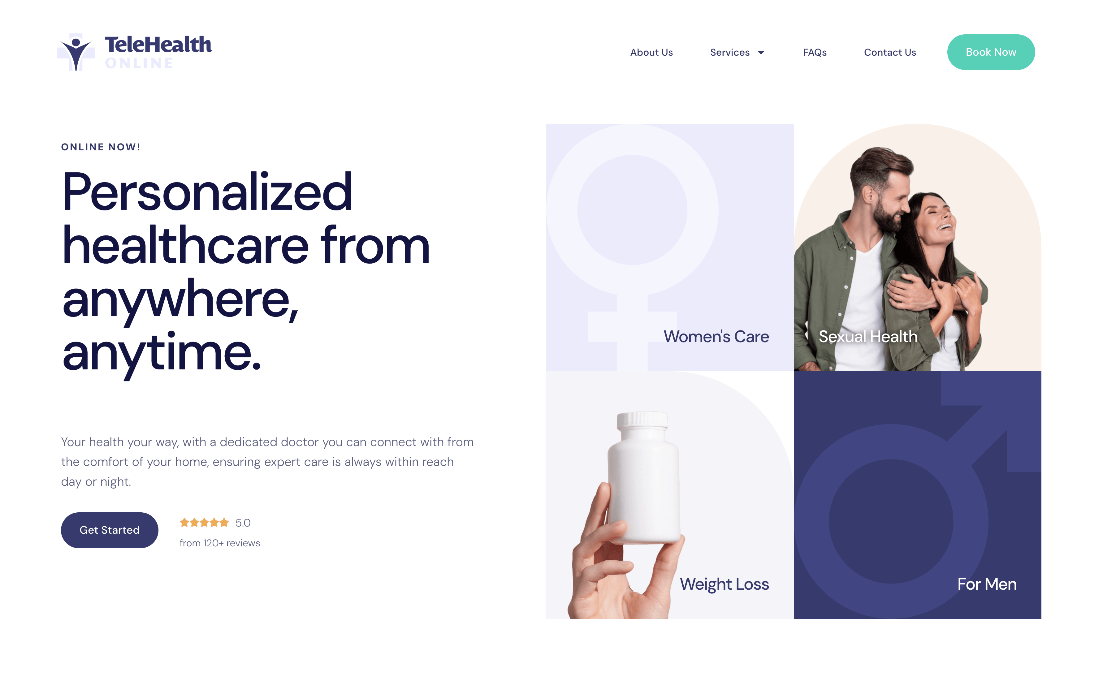 Telehealth Online website design by O360
