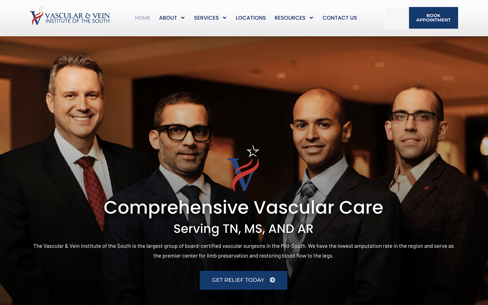 Custom cardiology website design for Vascular and Vein Institute by O360